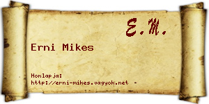 Erni Mikes névjegykártya